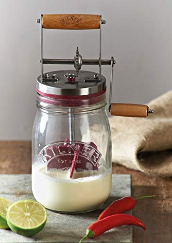 Kilner Vintage Glass Butter Churn; Delicious Homemade Butter In As Little As Ten Minutes; Large 34-Fluid Ounce Capacity Butter Churner, 1 Ea #TOP2