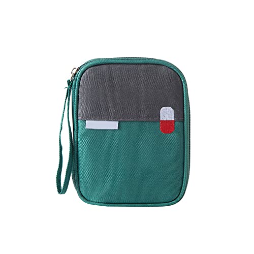 ihreesy Small First Aid Bag,Portable Travel Medicine Bag Convenient Emergency Medicine Storage Bag Multifunction First Aid Medical Bag for School Home Camping Hiking,Green