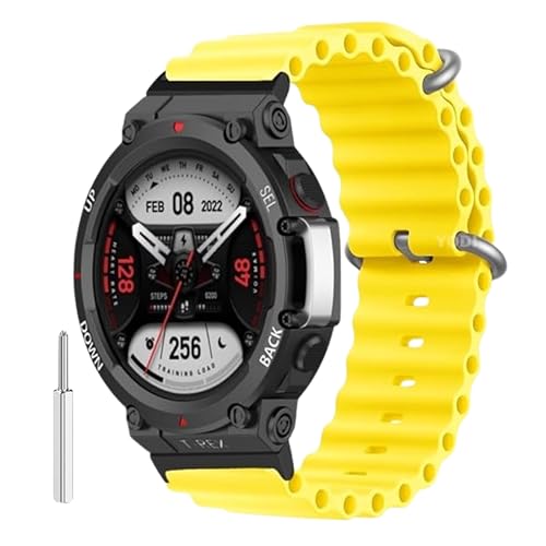 Image of YODI Strap Band Compatible with Amazfit T-Rex 2 Smartwatch Only Soft Silicone | Nylon | Chain | Leather Watch Straps with Installation Adjuster Tool For Amazfit TRex 2