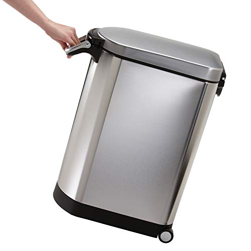 simplehuman Large Pet Food Storage Container, Holds 30-35 lb / 14-16 kg of Dry Dog Food, Cat Food, or Bird Seed, Airtight Lock-Tight Lid with Magnetic Scoop, BPA-Free, Brushed Stainless Steel by simplehuman - Image 7