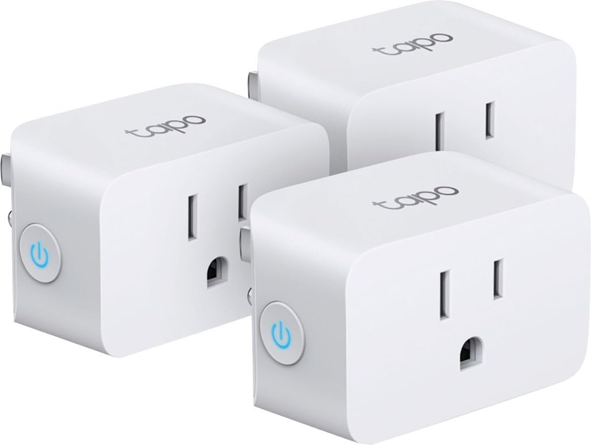 TP-Link Tapo Smart Wi-Fi Plug Mini with Matter 3-Pack White