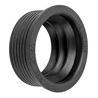 Siphon Gummimanschette, 1 Stück, aus Gummi, NW 40/50, Dichtung für DN50 HT Abflussrohr Innen Ø 50 mm und 1 ½\ Siphon Rohr außen Ø 40 mm, Gumminippel mit Ø 55 mm Anschlag, 25 mm lange Siphondichtung