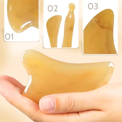 EAVUYIS 2 Piezas Gua Sha Piedra Gua Sha Cuarzo Rosa Tratamiento Piedra en Forma de Corazón Herramienta de Masaje Antiarrugas Para el Rostro -para el Masaje Facial - imagen 4