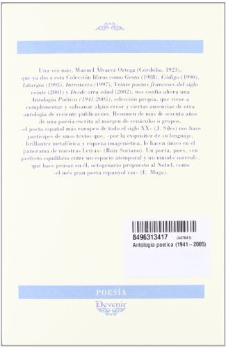 Antologia poetica (1941-2005) poésie espagnole littérature hispanique