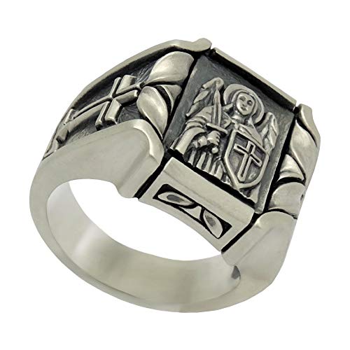 Anello da uomo in argento Sterling 925 con croce