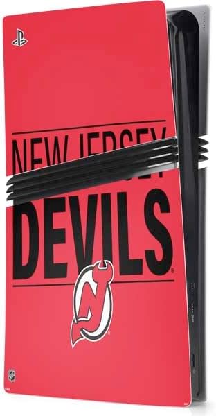 Skinit Decal Gaming Skin Compatible with PS5 Pro Console - Officially Licensed NHL New Jersey Devils Home Jersey Design