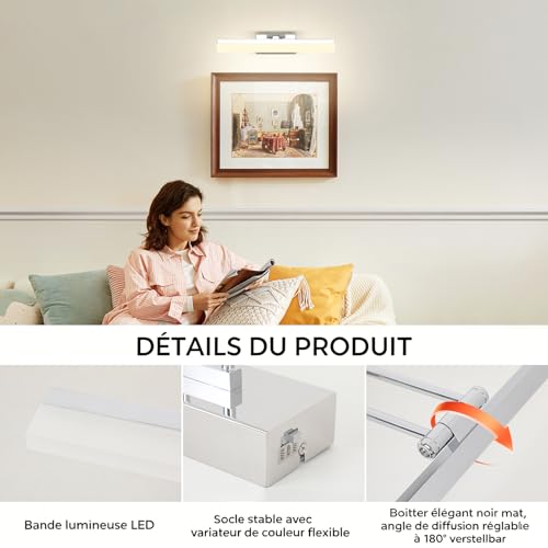 Éclairage pour Maquillage Flatteur avec Applique Miroir LED