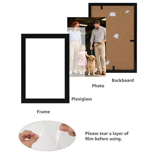 Image of Giftgarden 4x6 Picture Frame Black Set of 16, Lightweight 4 by 6 Photo Frames Bulk for Family, Office, Living Room Wall Hanging and Tabletop Display