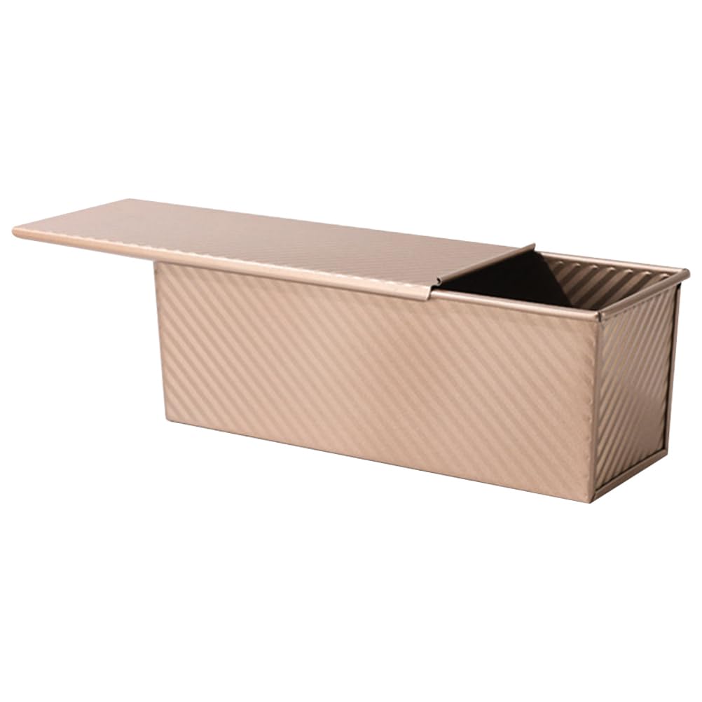 GLEAVI Molde para pan con tapa: Molde antiadherente de acero al carbono para hornear pan Molde de cartón corrugado para tostadas caseras corrugado para hornear