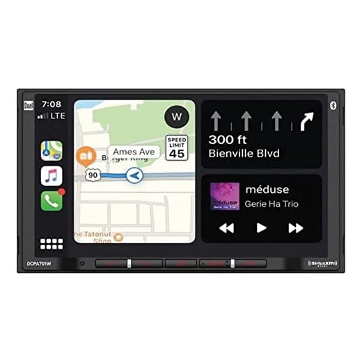 Dual DCPA701 7-Inch Double-DIN In-Dash Digital Media Receiver with Bluetooth, Android Auto, and Wired Apple CarPlay