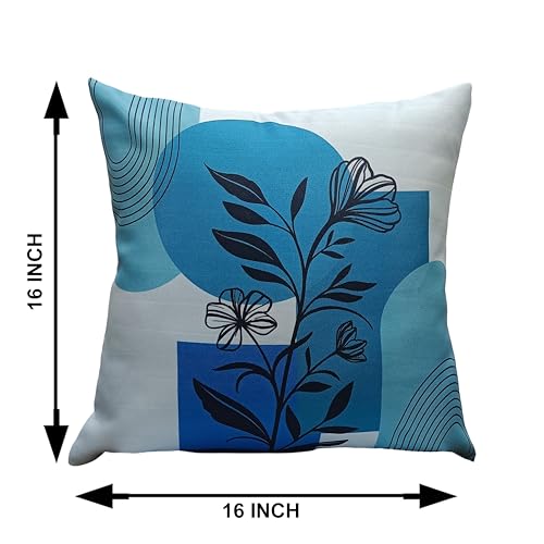 Image of Reversible Cushion Cover 16 inch x 16 inch Set of 5 - Premium Stitched Sofa Pillow Cover Set with 10 Unique Bohemian Printed Designs & Invisible Zipper