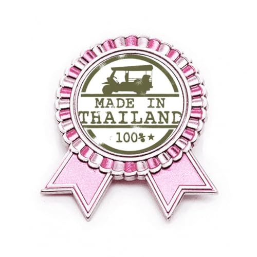 Broche tracteur Thaïlande rose M en métal, le bijou parfait pour égayer une tenue de bureau