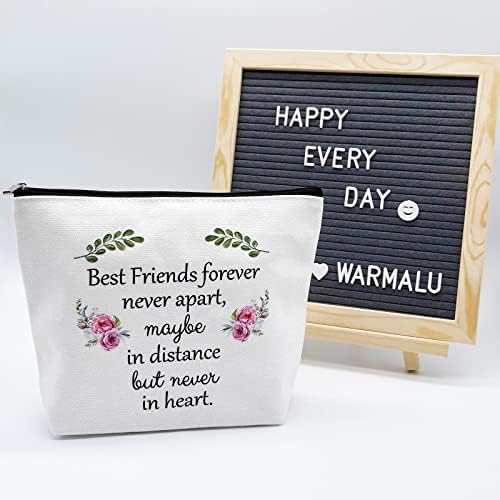 Friend Gifts for Women Appreciation Inspirational Birthday Christmas Gifts Makeup Bag Friendship Gifts Friend Forever Never Apart Maybe in Distance but Never in Heart