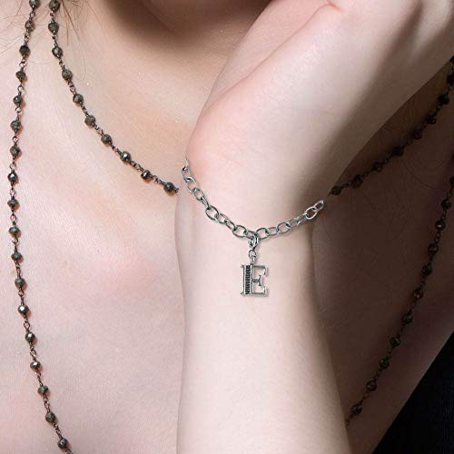Image of FOURSEVEN Jewellery 925 Sterling Silver English Alphabet Letter Charm Pendant, Fits in Bracelet and Chain for Men and Women