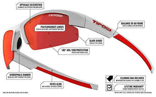Tifosi Optics Shutout Multi-Sport Sunglasses (Matte White/Smoke Red Lenses) #TOP1