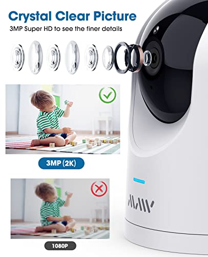 Security Camera For Baby Monitor, 2K Wi-Fi Cameras For Home Security, Pan/Tilt/Zoom Indoor Camera Wireless With Phone App, 2-Way Audio, Motion Detection, Night Vision #TOP5