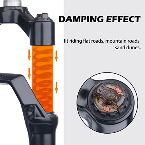 Bolany Mountain Bike Mechanical Suspension Front Fork 28.6Mm Straight Steerer Shock Absorber Spring Front 100Mm Travel Qr9Mm Brake Disc Brake (27.5) #TOP2