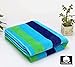 Cotton Craft - 2 Pack Terry Beach Towel 30x60 - Cabana Stripe Navy Green Turquoise - 400 GSM - 100% Pure Ringspun Cotton - Brilliant Intense Vibrant Colors - Highly Absorbent Easy Care Machine wash