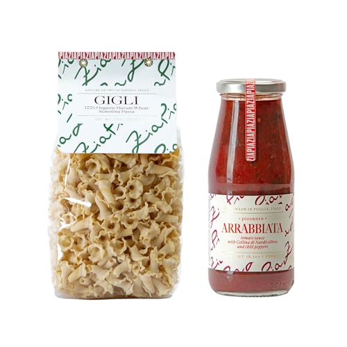 Zia Pia Organic Pasta - Gigli (500g) & Arrabbiata Tomato Sauce (15.1 Ounce) Bundle | Traditional Italian Pasta & Sauce | Small Batch Organic | Made in Italy image 3
