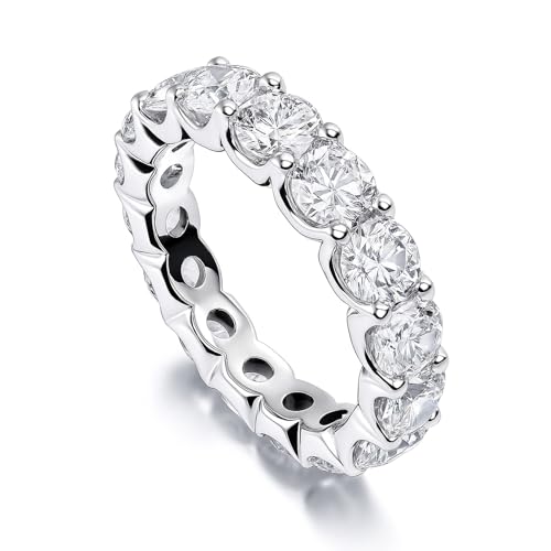 BERRICLE Sterling Silver Rings Statement Stackable Eternity Band Ring for Women Round Cut Cubic Zirconia CZ