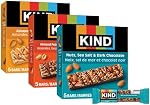 KIND Healthy Snacks Boîte de variétés de barres, sans gluten, collations haute fibre, caramel d'amande & Sel de mer, noix Sel de la mer & Chocolat noir, beurre d'arachide amande & Chocolat noir, 6-7g Protéines, 15 Nombre