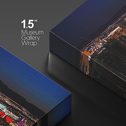 Wall26 Canvas Print Wall Art Las Vega Strip Night Hotel Skyline Architecture & Maps Cityscape Photography Realism Global Scenic Colorful Multicolor For Living Room, Bedroom, Office - 24"X36" #TOP3