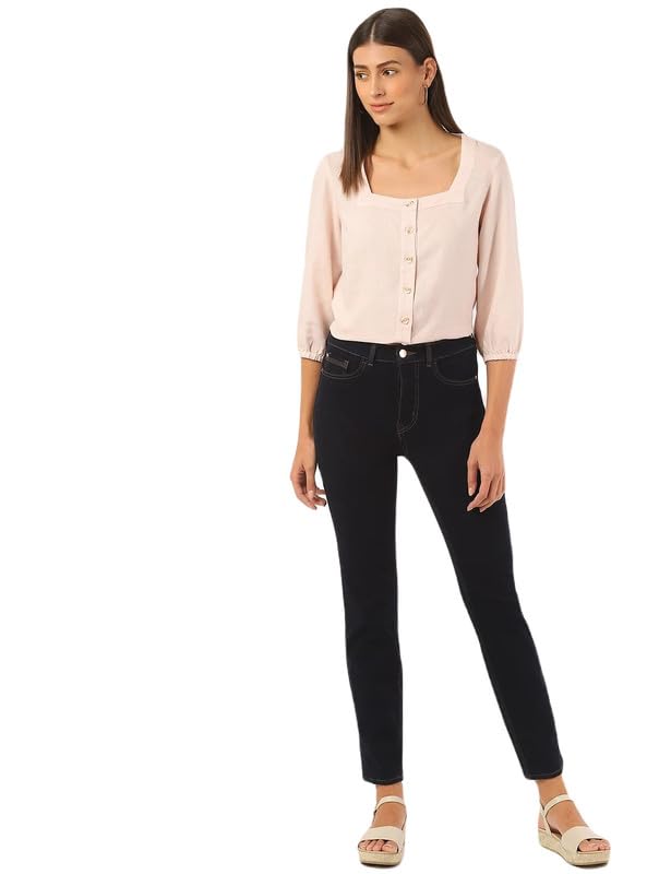 Image of Marks & Spencer Womens Light Wash High Rise Straight Fit Jeans