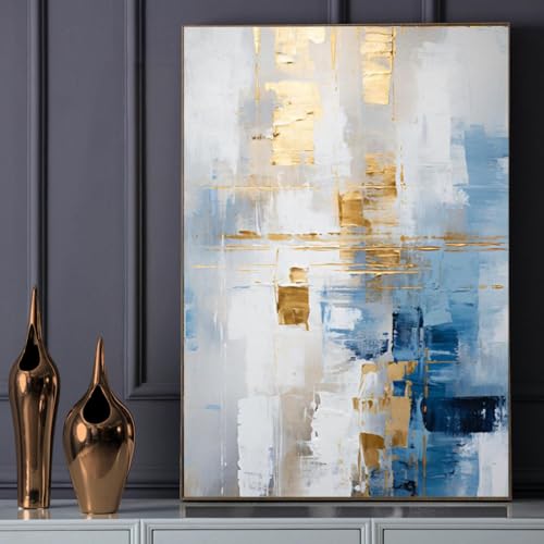 Toile murale salon pour illuminer un mur sombre design contemporain or