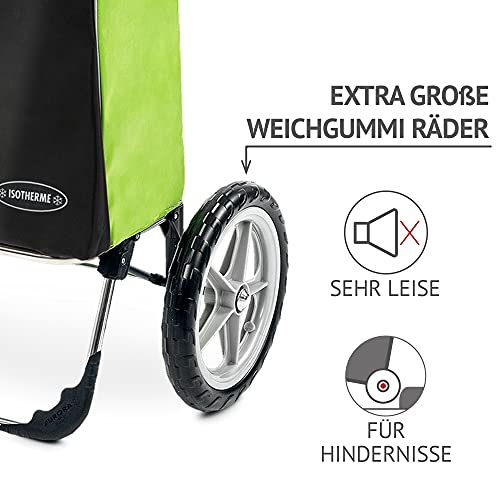 Moderner Einkaufstrolley Esana in grün mit 55L & extra Kühlfach - großer Shoppingwagen Shoppingtrolley bis 30kg… – Bild 4