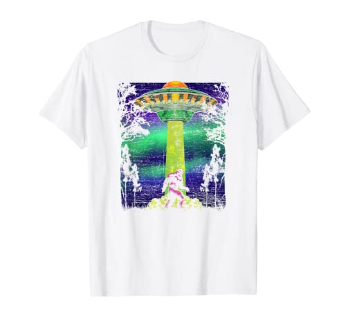 Bigfoot Kryptozoologie Raumschiff Außerirdischer Alien UFO T-Shirt