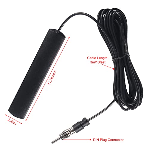 Aediko Car Stereo Fm Radio Antenna Hidden Windshield Antenna Din Plug Adhesive Patch Antenna With Motorola Din Female To Iso Adapter For Vehicle Truck Suv Car Stereo Hd Radio #TOP1
