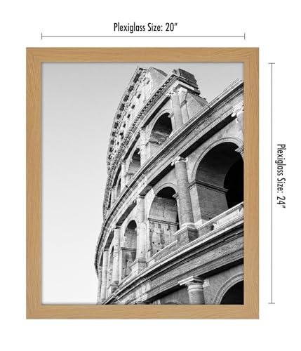 Americanflat 20x24 Picture Frame with Polished Plexiglass - Wide Picture Frames Made of Engineered Wood for Vertical or Horizontal Wall Display - Epic Collection - Pine