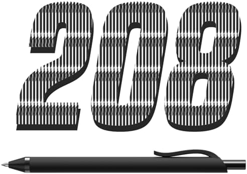 208 Pack Black Pens - Bulk Pens, Medium Point Ballpoint Pens, Smo...
