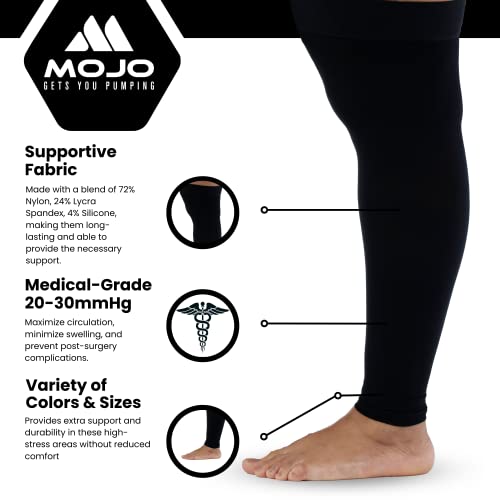 Mojo Compression Socks 3Xl Thigh Leg Sleeves: Graduated Medical Support Hose To Alleviate Pain And Discomfort From Deep Vein Thrombosis - Black Xxxl #TOP2