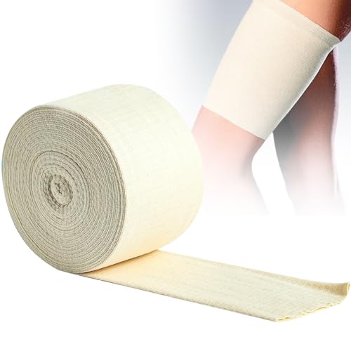 Tubular Bandage Elastic Support Bandages Size F Cotton Stockinette Cast Sleeve Roll Uniform Compression Tissue Support for Arm Legs Knees 3.9’’ x 5.46yd