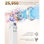 Portable Fan, Handheld Fan with Turbo & Ice Cooling, White - Image 4