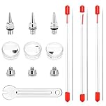 QWORK® Airbrush Nozzle, Nozzle Caps & Needle Replacement Set, 0.2mm, 0.3mm, 0.5mm Replacement Accessories for Spray Gun