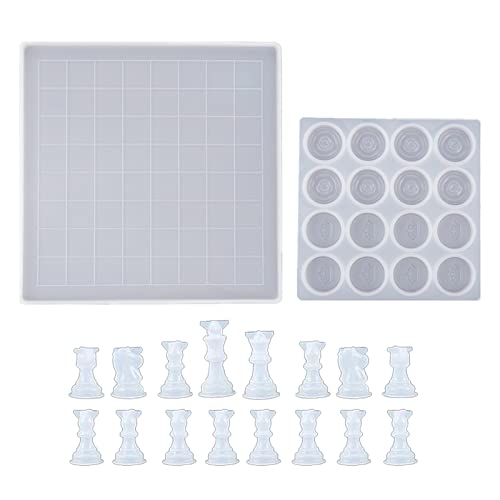 Moule échecs et dames silicone avec plateau pour résine époxy
