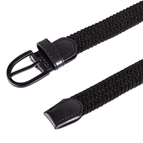 Image of Young Boys Girls | Braided Stretch Elastic Belt | Pin Prong Buckle | Loop End Tip | 1 inch width | 5 Sizes 5 Colors