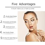Gold Retractable Lip Makeup Brushes Double-Ended Retractable Lip Brush Travel Lipstick Gloss Makeup Brush for Christmas Gifts - Image 3