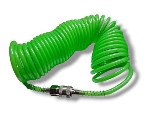 Tuyau spiralé raccord rapide, tuyau d'air de récupération en polyuréthane, tuyau flexible de compresseur d'air en spirale, diamètre intérieur : 5 mm, diamètre extérieur : 8 mm12m