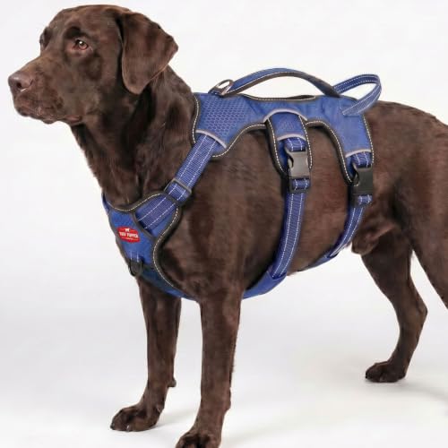 Image of Tuff Pupper Updated for 2022 - Tracker No Escape Dog Harness | Dual Escape Proof Leash Attachments | 5 Point Adjustable Fit Harness for Dogs | Padded Dog Harness for Comfort | Handle Dog Lift Harness