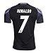 #7 Ronaldo Real Madrid Third Kid Soccer Jersey & Matching Shorts Set 2016-17,Black,Youth XL (12 to 13 Years Old)