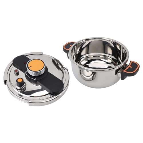 Saluaqui Professional Pressure Cooker with Efficient Fast Heating Prevents Stickiness | 304 Stainless Steel Canning Pot | Large Capacity 4L for Home Kitchen (6L)