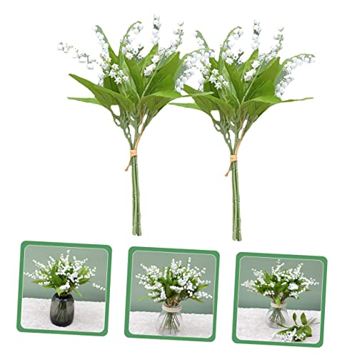Jojofuny 4 Pcs Artificial Lily Flowers Real Bouquets Arrangement Wedding The Valley For Touch Fake Bouquet Flower Decoration Decorations Stem Of Plant Floral Arrangements Bellflower Stems #TOP2