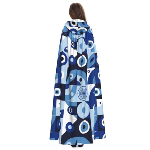 Pevtufa Evil Eye Print Adult Hooded Cloak With Cape For