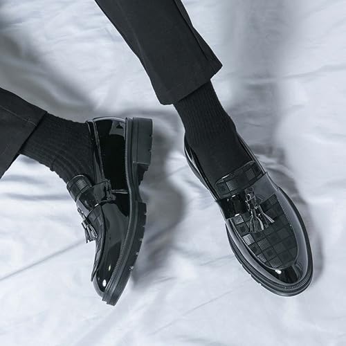 Men's Comfortable Non Slip Flat Shoes Plus Size Business Leather Shoes Square Toe Casual Comfortable Formal Shoes4