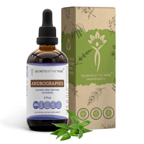 Secrets of the Tribe Andrographis Alcohol-Free Liquid Extract Fah talai jone Chuan Xin Lian Andrographis paniculata Tincture Supplement (4 FL OZ)
