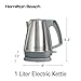 Hamilton Beach 1 Liter Electric Kettle, Water Boiler & Heater, Fast 1500 Watts, BPA Free Interior, Cordless Serving, Auto-Shutoff and Boil-Dry Protection, Cord Wrap, Stainless Steel (41065)