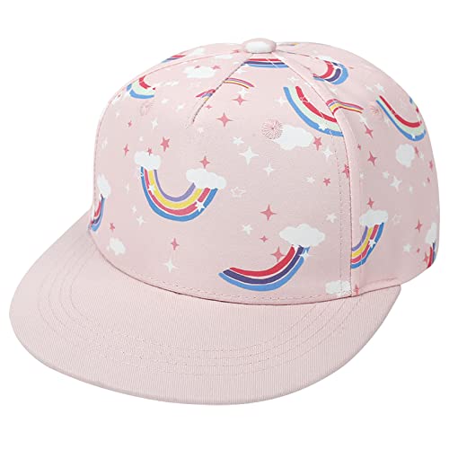 Rose Arc-en-Ciel Casquette de Baseball Bébé Enfant Casquette de Soleil Réglable Été Extérieur Visière Chapeau de Sport pour 4-8 Ans Garçon Fille